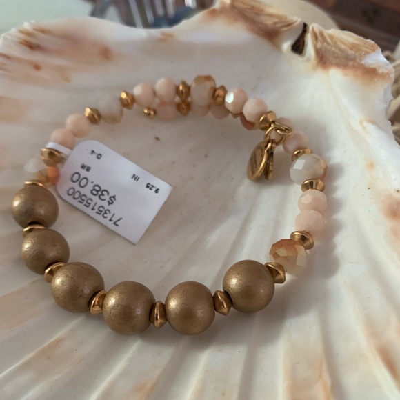 Alex and Ani Peach Beaded Bangle - Picture 3 of 5